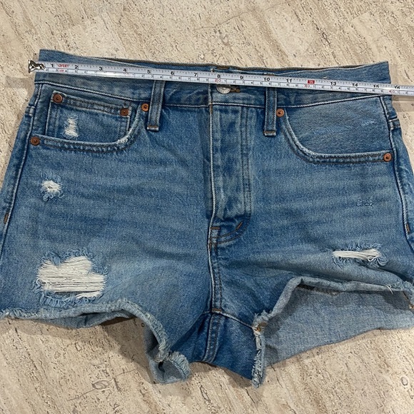 MADEWELL Relaxed Denim Shorts Ripped Edition in Homecrest Wash Size 25. - Picture 13 of 16